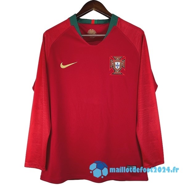 Nouveau Domicile Maillot Manches Longues Portugal Retro 2018 Rouge