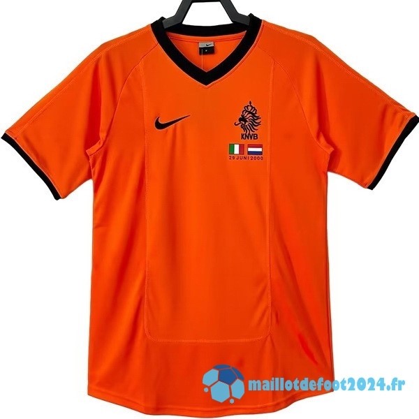 Nouveau Domicile Maillot Pays Bas Retro 2000 Orange