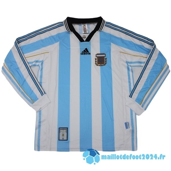 Nouveau Domicile Manches Longues Argentine Retro 1998 Bleu