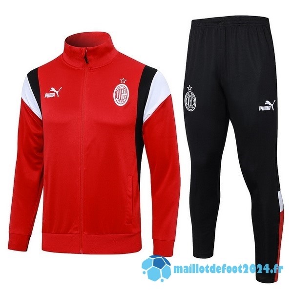 Nouveau Ensemble Complet Ensemble Complet longue fermeture éclair vêtements De Sport AC Milan 2023 2024 Rouge Blanc Noir