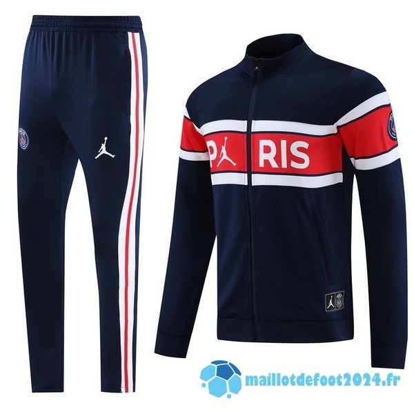 Nouveau Ensemble Complet Ensemble Complet longue fermeture éclair vêtements De Sport Paris Saint Germain 2023 2024 Bleu Rouge Blanc