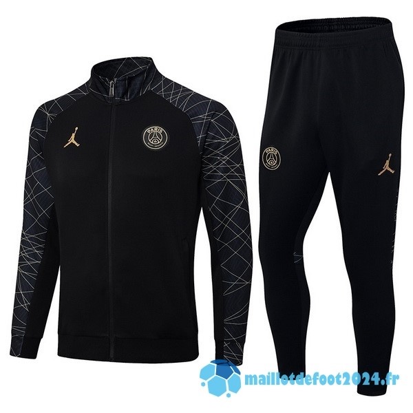 Nouveau Ensemble Complet Ensemble Complet longue fermeture éclair vêtements De Sport Paris Saint Germain 2023 2024 Noir Gris