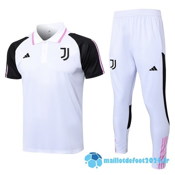 Nouveau Ensemble Complet Polo Juventus 2023 2024 Blanc Noir