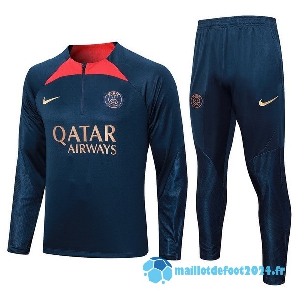 Nouveau Ensemble Complet Sudadera Entrainement Paris Saint Germain 2023 2024 Bleu I Marine Rouge