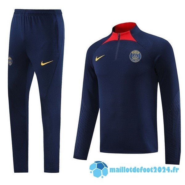 Nouveau Ensemble Complet Sudadera Entrainement Paris Saint Germain 2023 2024 Bleu Marine II Rouge