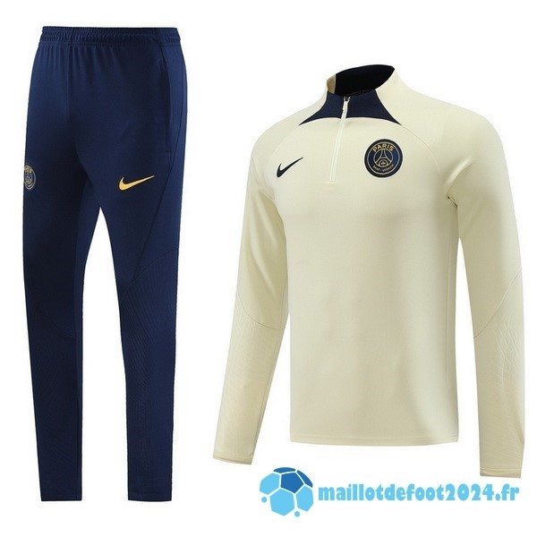 Nouveau Ensemble Complet Sudadera Entrainement Paris Saint Germain 2023 2024 Jaune Noir Bleu