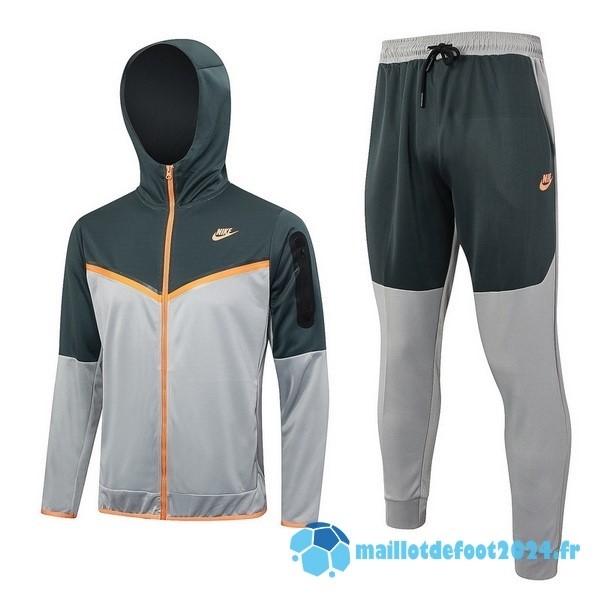 Nouveau Ensemble Complet Veste Con Capucha Nike 2023 Vert Gris