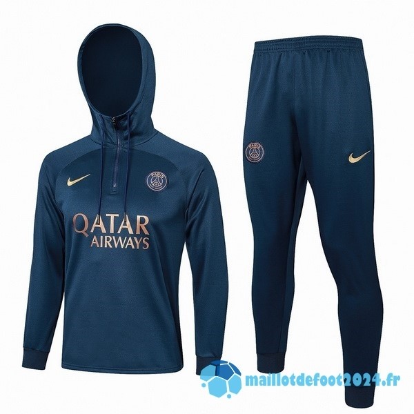 Nouveau Ensemble Complet Veste Con Capucha Paris Saint Germain 2023 2024 Bleu II Marine