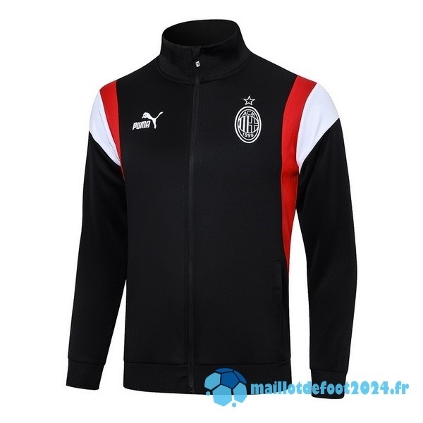 Nouveau Ensemble Complet longue fermeture éclair vêtements De Sport AC Milan 2023 2024 Noir Blanc Rouge