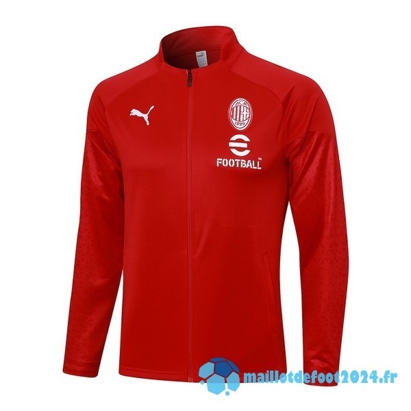 Nouveau Ensemble Complet longue fermeture éclair vêtements De Sport AC Milan 2023 2024 Rouge