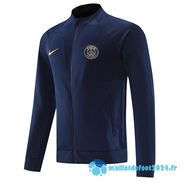 Nouveau Ensemble Complet longue fermeture éclair vêtements De Sport Paris Saint Germain 2023 2024 Bleu II Marine