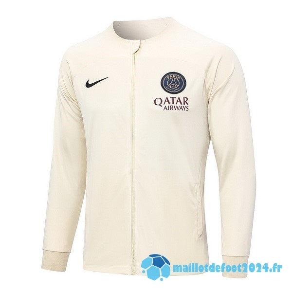 Nouveau Ensemble Complet longue fermeture éclair vêtements De Sport Paris Saint Germain 2023 2024 Jaune