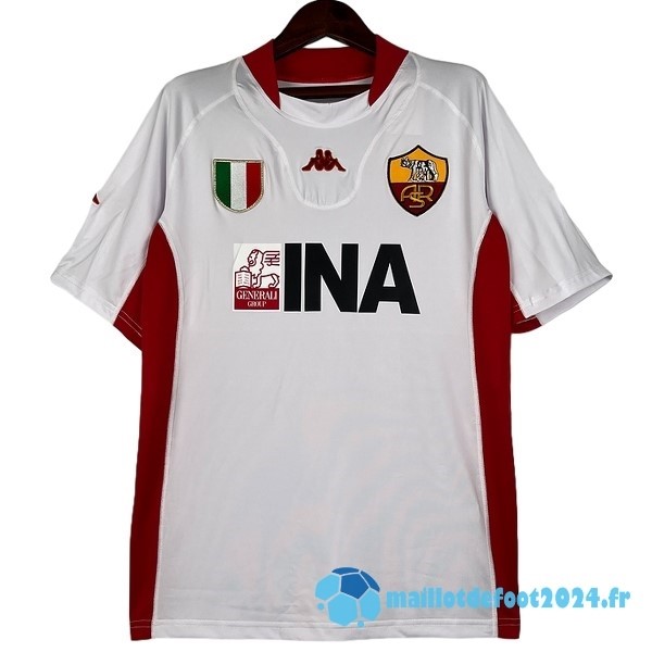 Nouveau Exterieur Maillot As Roma Retro 2001 2002 Blanc