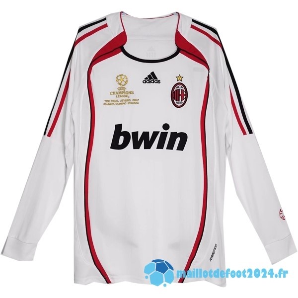 Nouveau Exterieur Maillot Manches Longues AC Milan Retro 2006 2007 Blanc