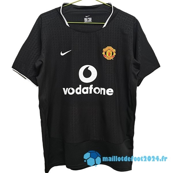 Nouveau Exterieur Maillot Manchester United Retro 2003 2005 Noir