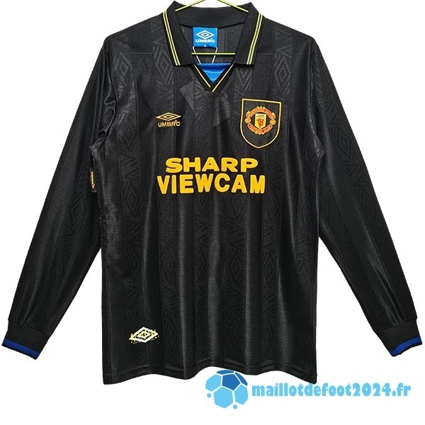 Nouveau Exterieur Manches Longues Manchester United Retro 1993 1994 Noir