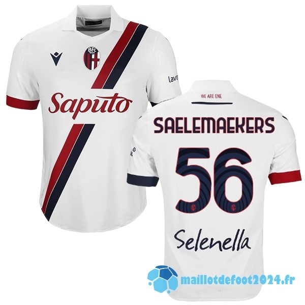 Nouveau NO.56 SAELEMAEKERS Thailande Exterieur Maillot Bologna 2023 2024 Blanc