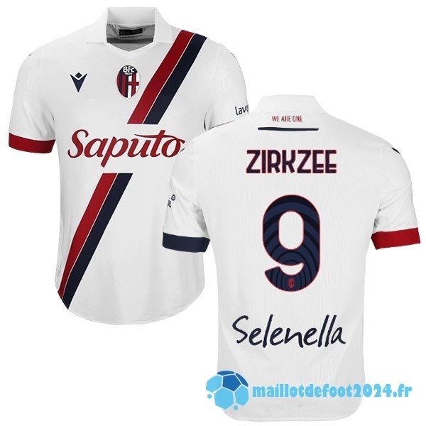 Nouveau NO.9 ZIRKZEE Thailande Exterieur Maillot Bologna 2023 2024 Blanc