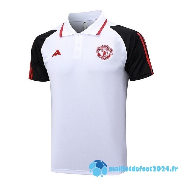 Nouveau Polo Manchester United 2023 2024 Blanc Noir Rouge