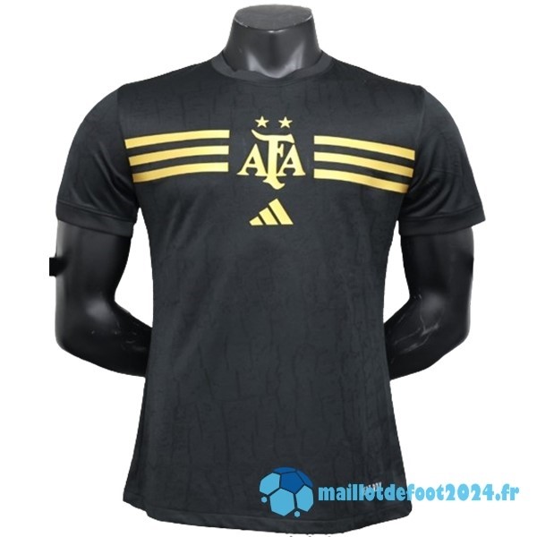 Nouveau Spécial Joueurs Maillot Argentine 2024 Noir Jaune