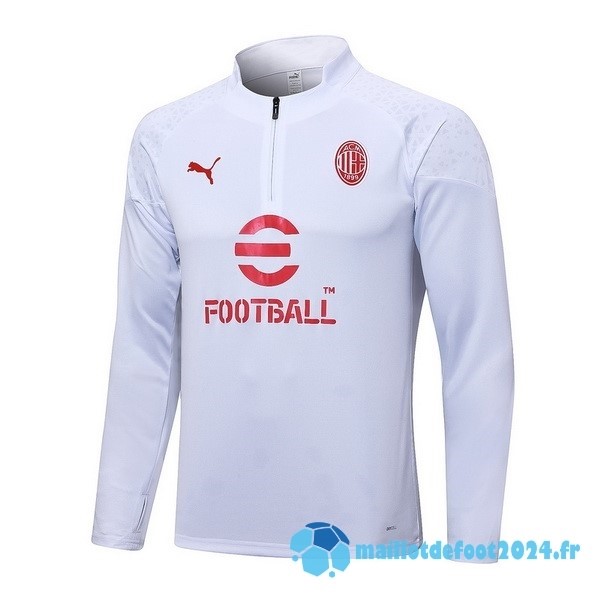 Nouveau Sudadera Entrainement AC Milan 2023 2024 Blanc Rouge