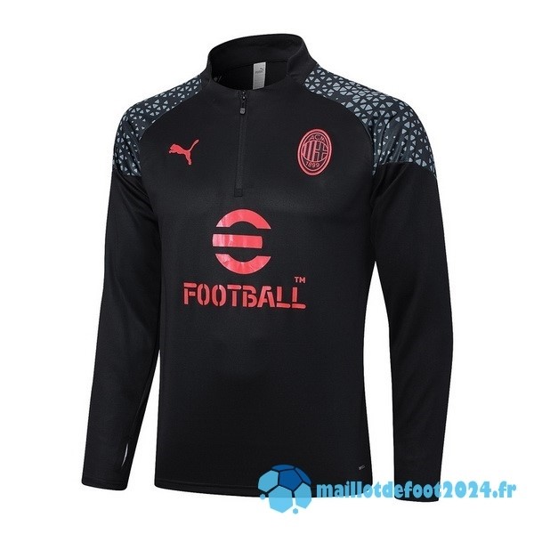 Nouveau Sudadera Entrainement AC Milan 2023 2024 Noir Rouge Gris