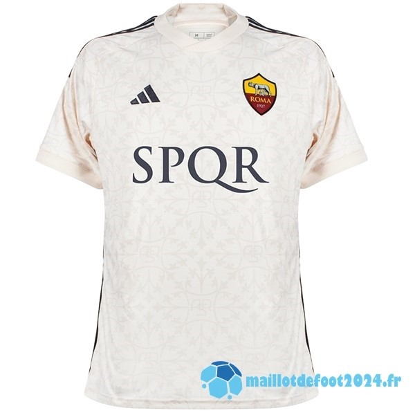 Nouveau Thailande Exterieur Maillot As Roma 2023 2024 II Jaune