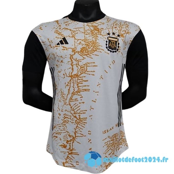 Nouveau Thailande Spécial Joueurs Maillot Argentine 2024 Noir Jaune