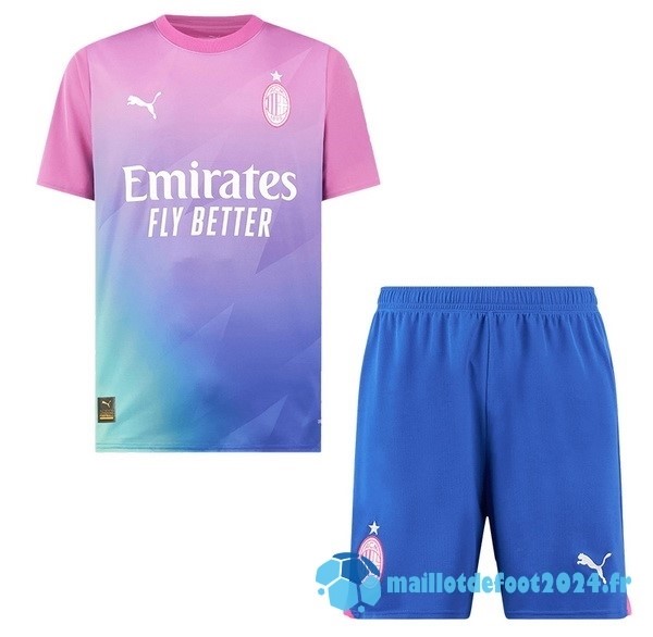 Nouveau Third Conjunto De Homme AC Milan 2023 2024 Rose Bleu