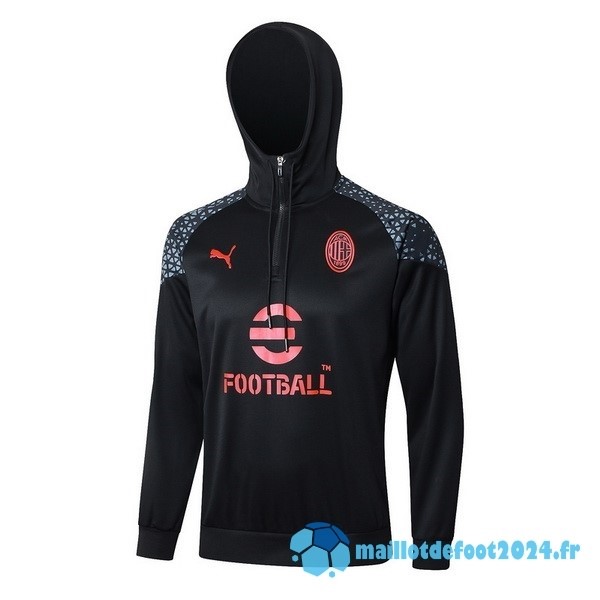 Nouveau Veste Con Capucha AC Milan 2023 2024 Noir Rouge