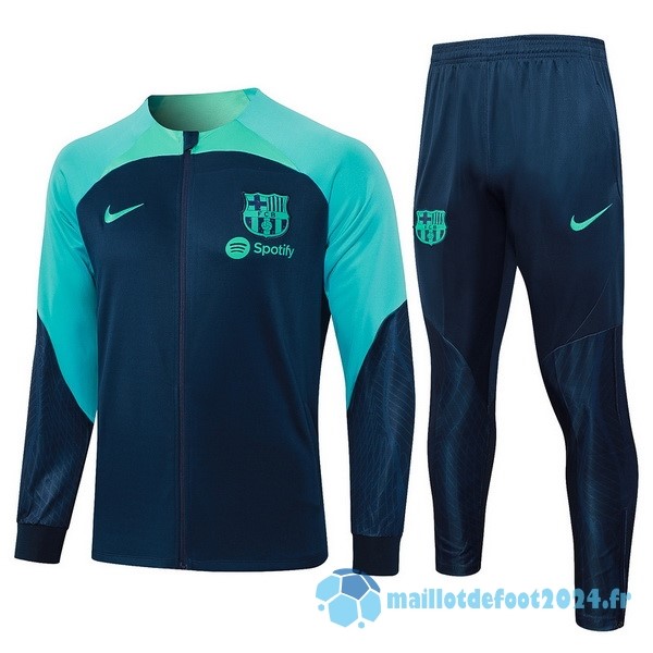 Nouveau Conjunto Completo Ropa Deportiva Con Cremallera Larga Enfant Barcelona 2023 2024 Bleu Marine Vert