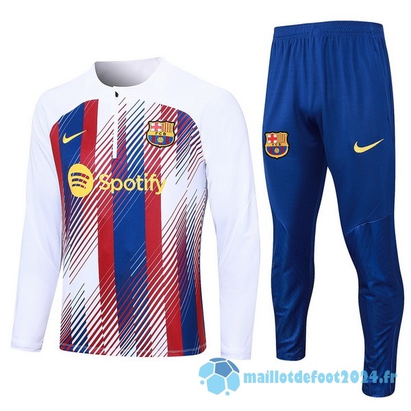 Nouveau Conjunto Completo Sudadera Entrainement Enfant Barcelona 2023 2024 Blanc Rouge Bleu