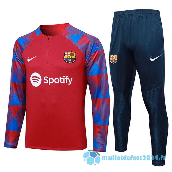 Nouveau Conjunto Completo Sudadera Entrainement Enfant Barcelona 2023 2024 Rouge Bleu