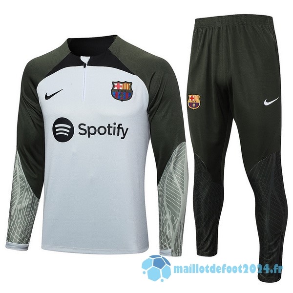 Nouveau Conjunto Completo Sudadera Entrainement Enfant Barcelona 2023 2024 Vert Gris