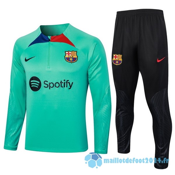 Nouveau Conjunto Completo Sudadera Entrainement Enfant Barcelona 2023 2024 Vert Noir