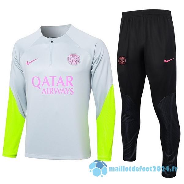 Nouveau Conjunto Completo Sudadera Entrainement Paris Saint Germain 2023 2024 Gris Vert Noir