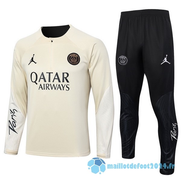 Nouveau Conjunto Completo Sudadera Joueurs Entrainement Paris Saint Germain 2023 2024 Jaune Noir