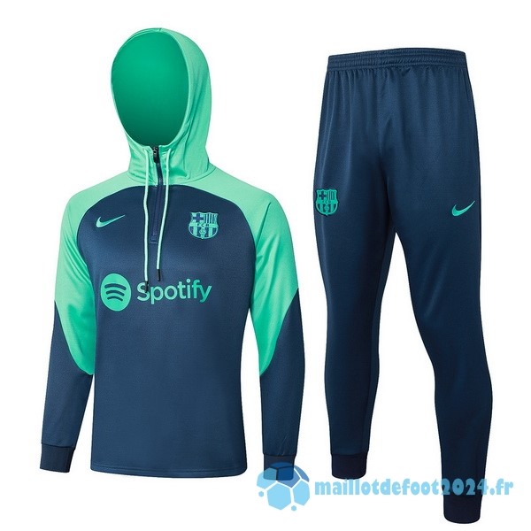 Nouveau Conjunto Completo Veste Con Capucha Enfant Barcelona 2023 2024 Vert Bleu