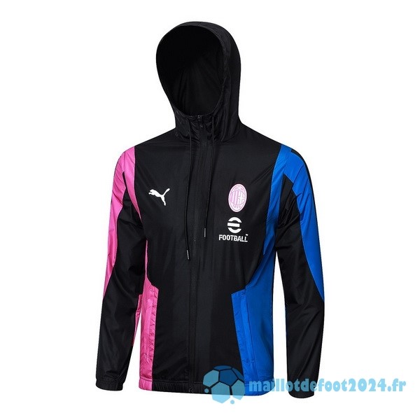 Nouveau Coupe Vent AC Milan 2023 2024 Noir Rose Bleu