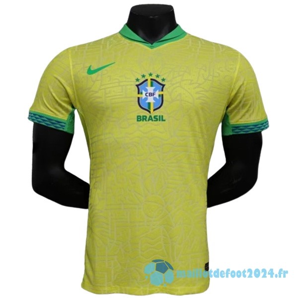 Nouveau Domicile Joueurs Maillot Brésil 2024 Jaune Vert