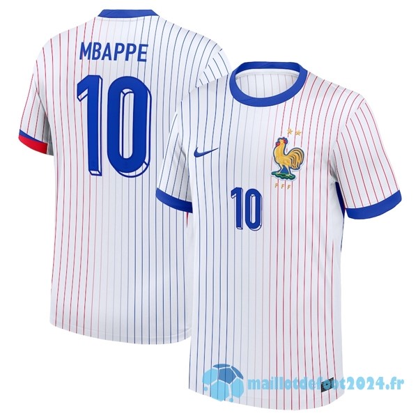 Nouveau NO.10 Mbappe Thailande Exterieur Maillot France 2024 Blanc