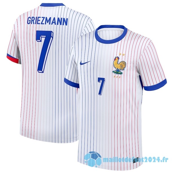 Nouveau NO.7 Griezmann Thailande Exterieur Maillot France 2024 Blanc