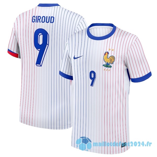 Nouveau NO.9 Giroud Thailande Exterieur Maillot France 2024 Blanc