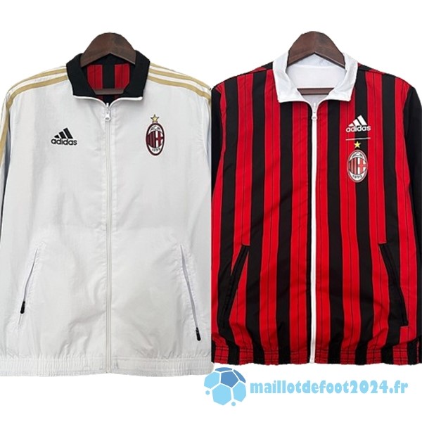 Nouveau Coupe Vent AC Milan 2024 2025 Blanc Rouge