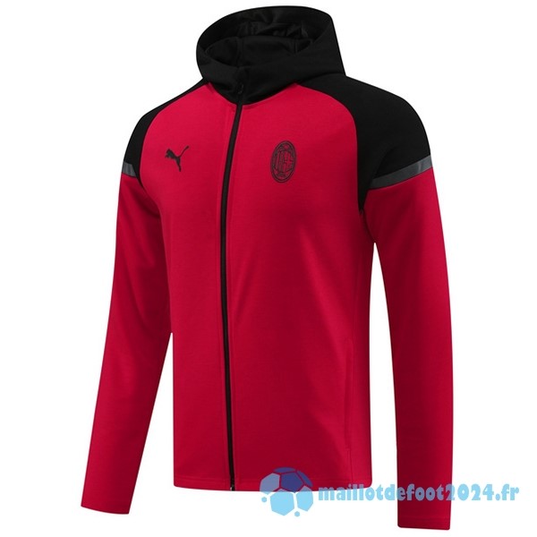 Nouveau Sweat Shirt Capuche AC Milan 2024 2025 Noir Rouge