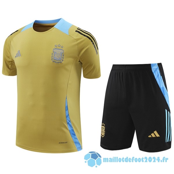 Nouveau Entrainement Ensemble Complet Argentine 2024 Jaune Noir Bleu